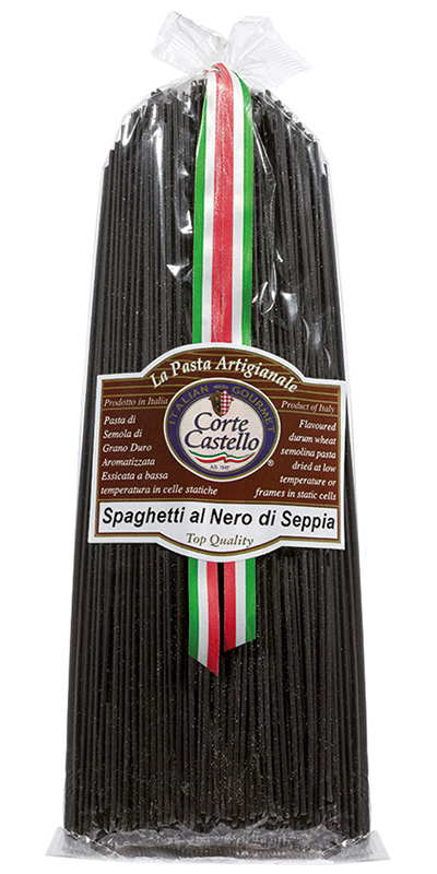  SPAGHETTI AL NERO DI SEPPIA (squid-ink spaghetti) 500g durum wheat semolina